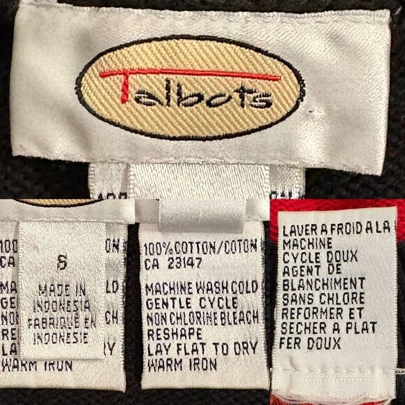 Vintage Talbots Red and Black Nordic Mock Neck Sweater - Picture 6 of 6